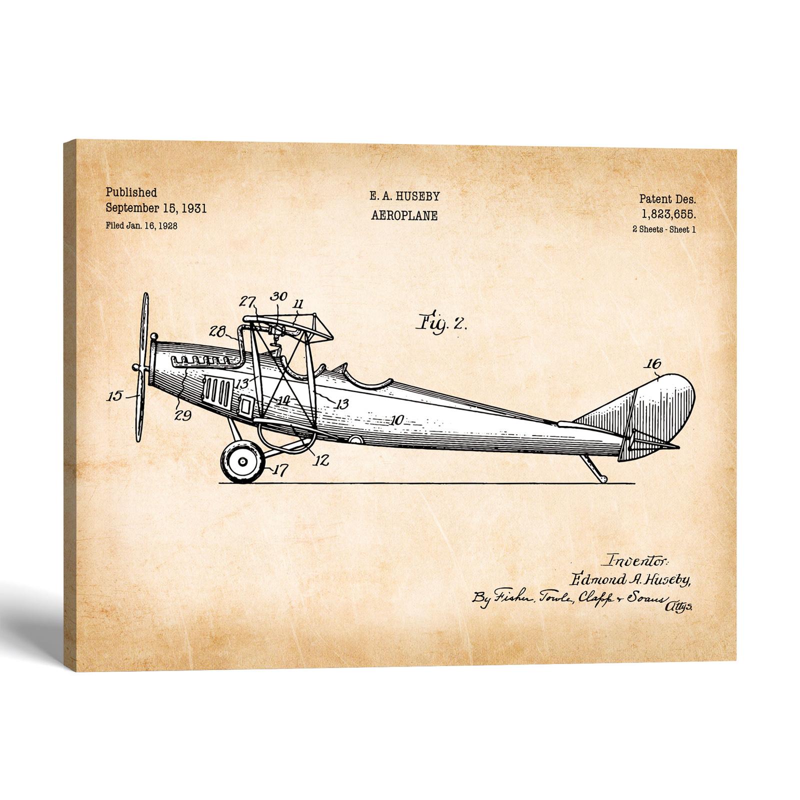 1931 Airplane Patent Canvas Print by Crossroads Home Decor