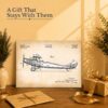 Vintage airplane patent canvas print - a gift for a pilot or aviation history buff