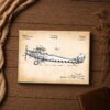 Open cockpit biplane patent canvas print - vintage aviation wall art close-up