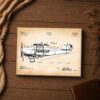 1925 cabin airplane patent canvas print - vintage aviation wall art close-up
