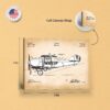 Passenger airplane patent canvas print - gallery wrapped canvas edge detail
