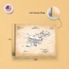 Amphibian aircraft patent print - gallery wrapped canvas edge detail