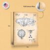 Blimp patent canvas print - gallery wrapped canvas edge detail