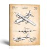 C-130 patent canvas print - 1954 transport plane by Crossroads Home Decor