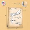 WW2 fighter plane patent print - gallery wrapped canvas edge detail