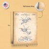 Military rotorcraft patent art - gallery wrapped canvas edge detail
