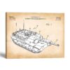 Abrams tank patent canvas print - 2000 battle vehicle blueprint by Crossroads Home Decor