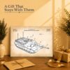 Abrams tank patent print - canvas gift for military history collectors