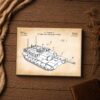 Abrams tank canvas print - battle vehicle patent blueprint close-up detail