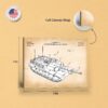 Abrams tank patent canvas print - gallery wrapped canvas edge detail