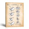 Toy building sets canvas print - 1962 Sloped Roof Brick Patent by Crossroads Home Decor
