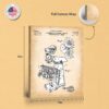 C2384C-8-11X14 Milling machine patent art - gallery wrapped canvas edge detail
