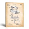 Antique clothes iron patent canvas print by Crossroads Home Decor