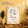 Sad iron patent print gift - canvas print for a den or hallway