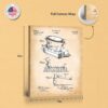 Sad iron patent art - gallery wrapped canvas edge detail