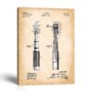 Dental drill patent canvas print - 1892 hand-piece design by Crossroads Home Decor