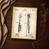 1892 dental drill patent canvas print - vintage dentist tool wall art