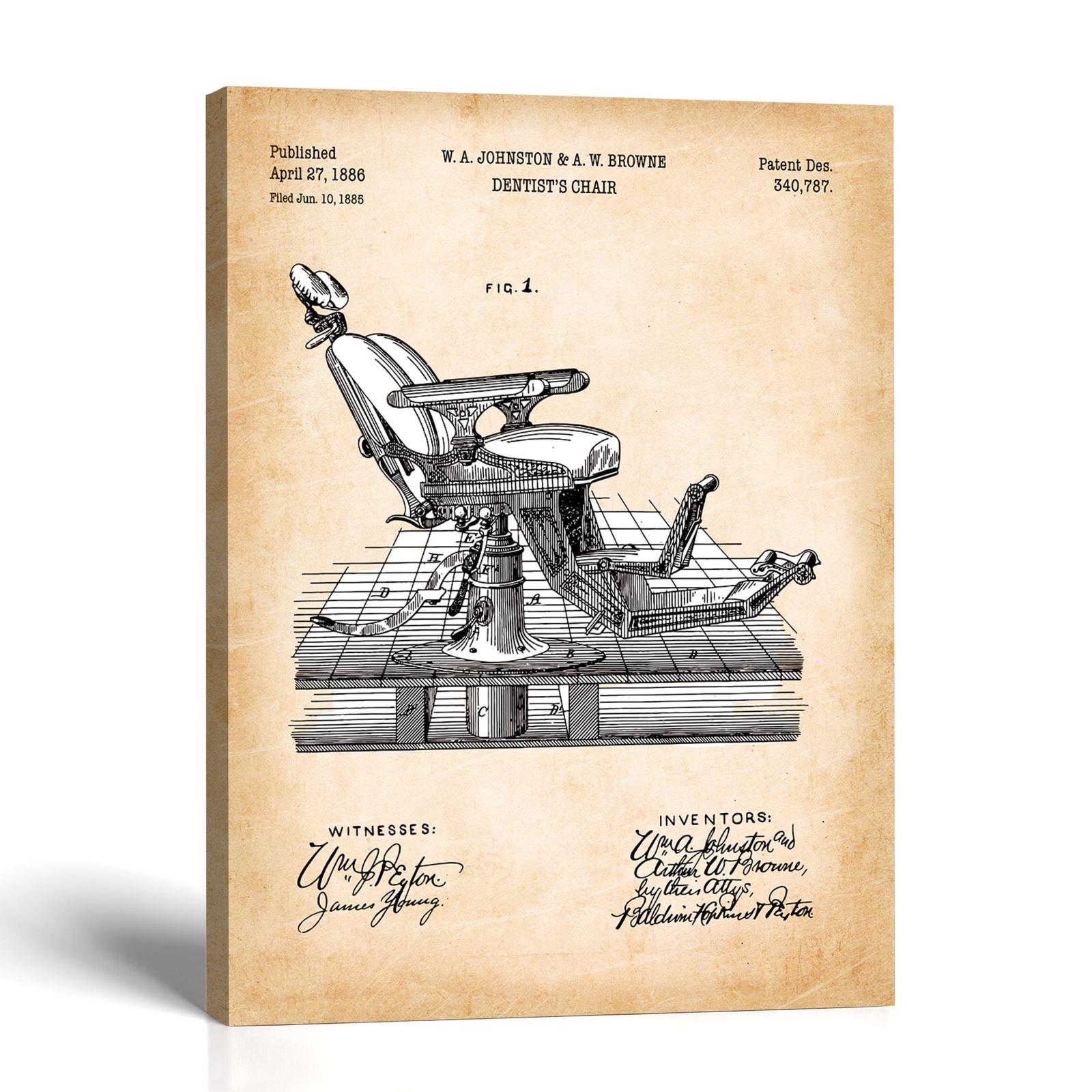 C2393C-1-11x14-1 Dental chair patent canvas print - 1886 design patent by Crossroads Home Decor