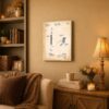 Dental excavator patent canvas wall art displayed in a dental office