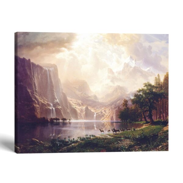 Among the Sierra Nevada canvas print - Albert Bierstadt landscape by Crossroads Home Decor