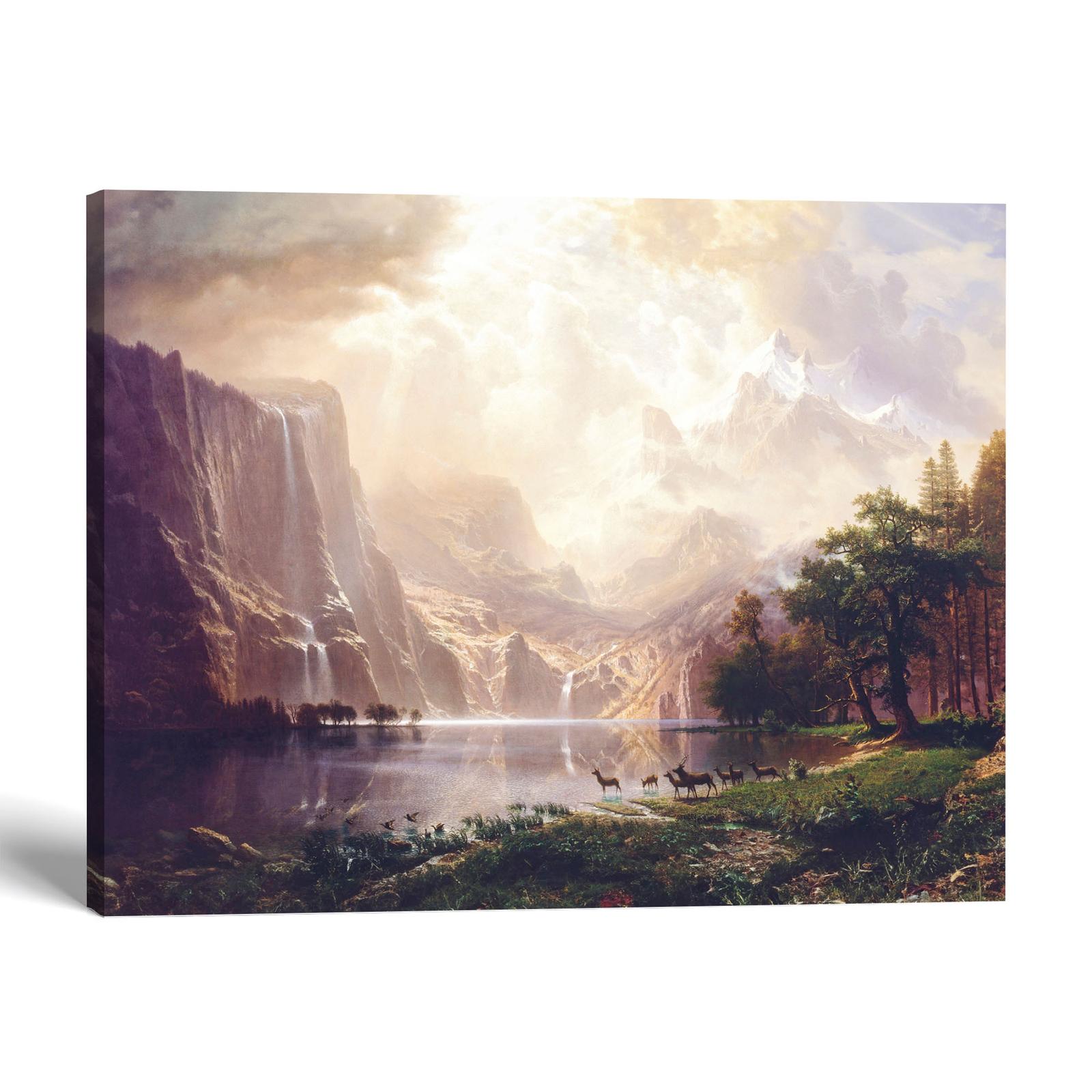 Among the Sierra Nevada canvas print - Albert Bierstadt landscape by Crossroads Home Decor