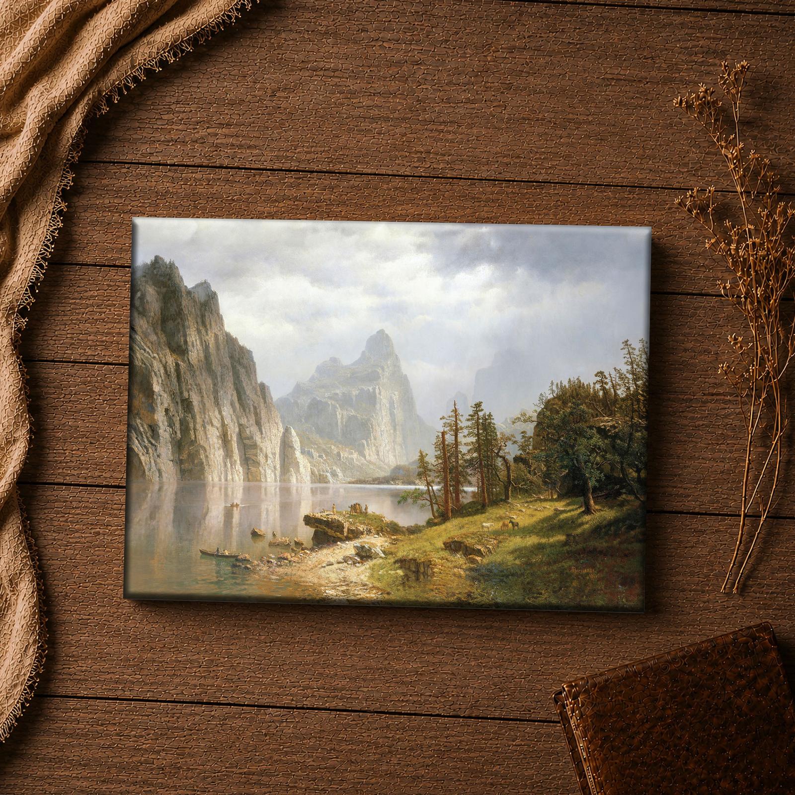 Merced River, Yosemite Valley canvas print - Bierstadt's Sierra Nevada landscape detail