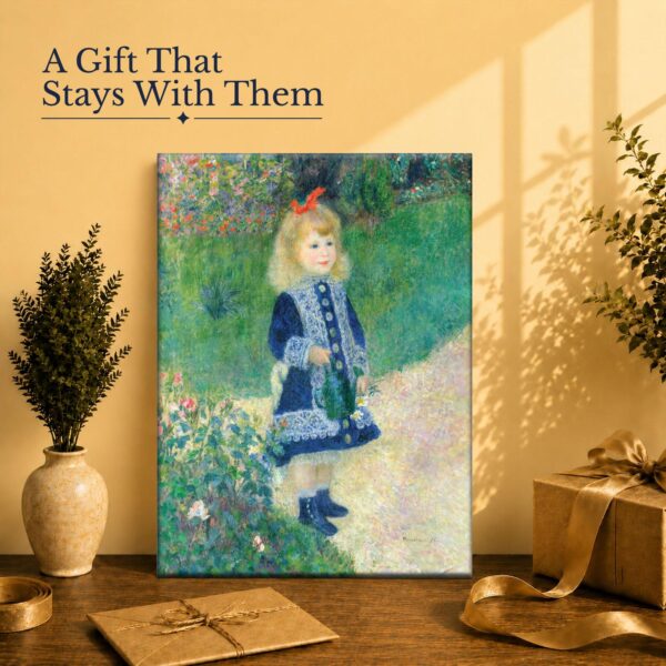 A Girl with a Watering Can canvas print - Impressionist art gift for a Renoir lover