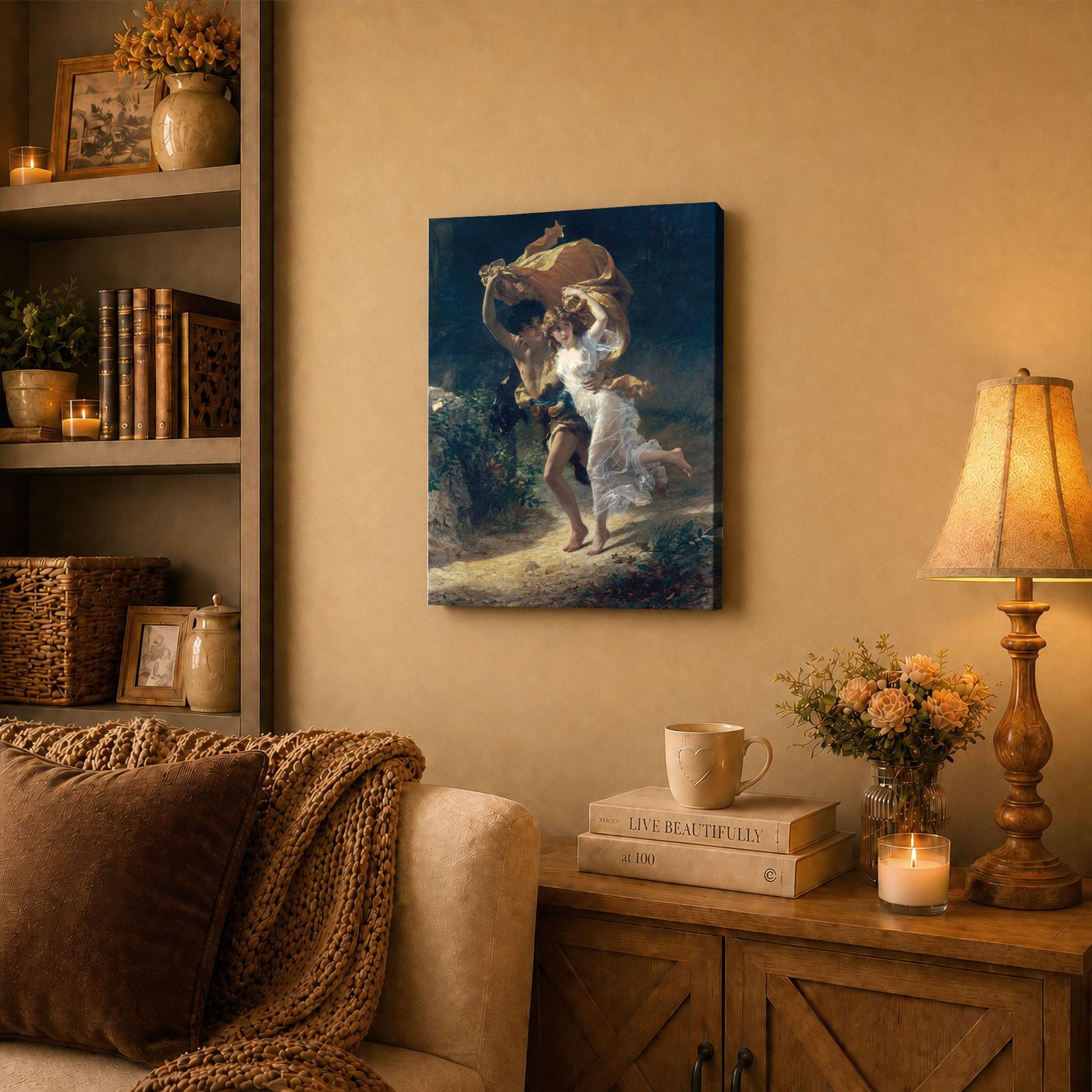 C2407C-3-11x14-1 The Storm canvas wall art displayed in a bedroom or study