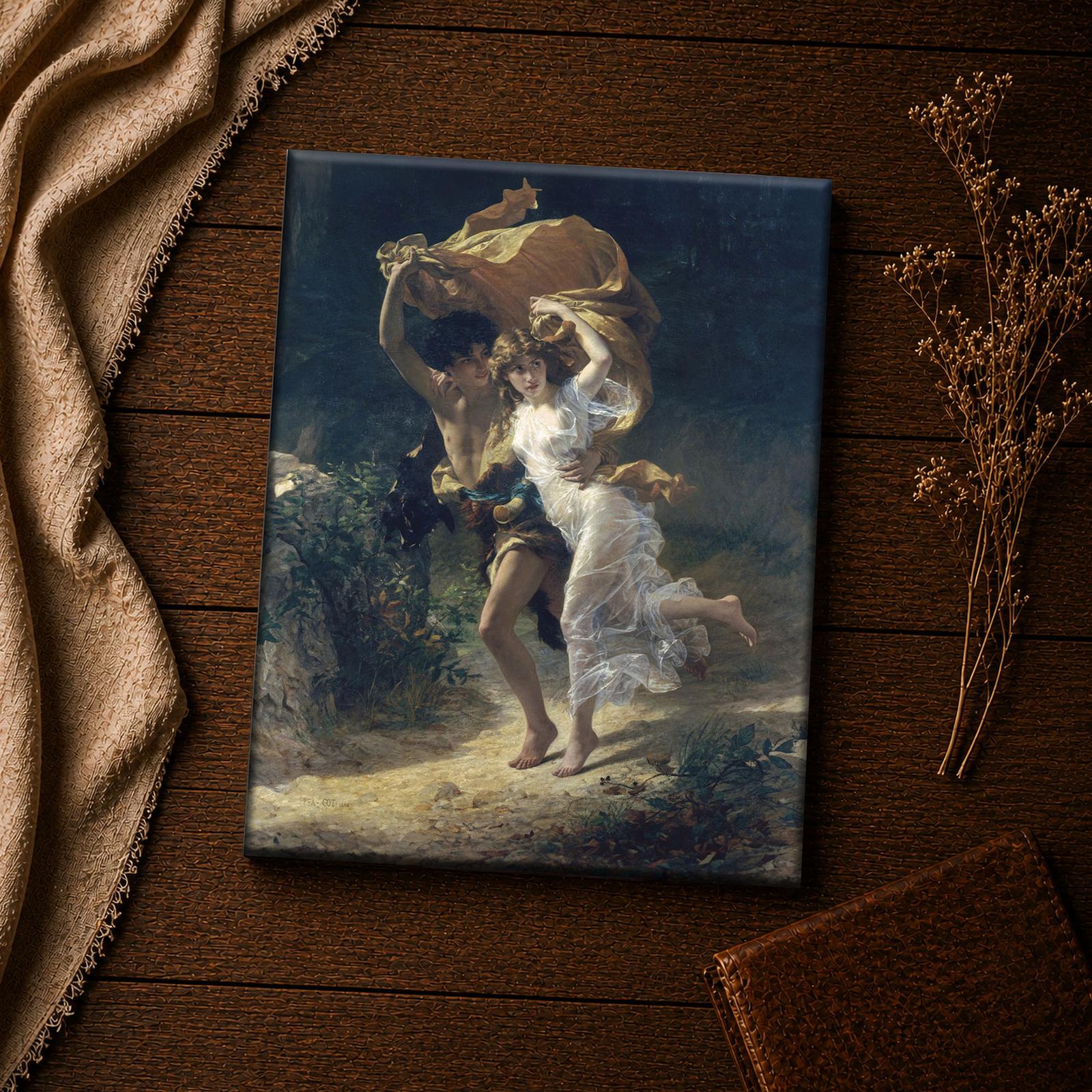 C2407C-4-11x14-1 The Storm canvas print - Cot's billowing gold cloth detail