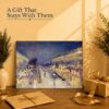 The Boulevard Montmartre at Night canvas print - Impressionist art gift for a Pissarro lover