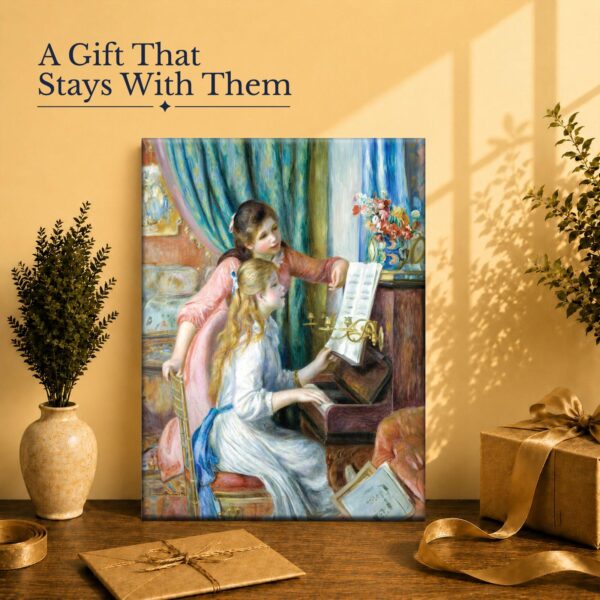 Young Girls at the Piano canvas print - Impressionist art gift for a Renoir lover
