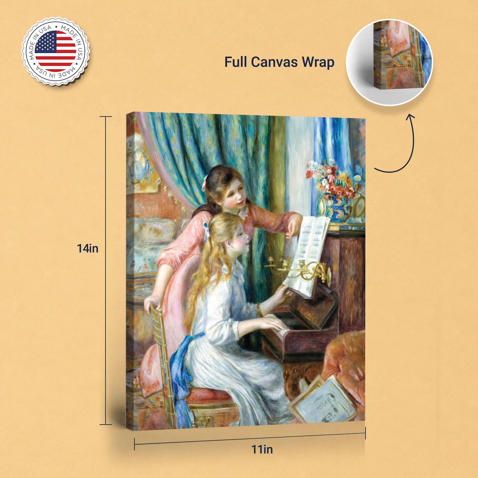 Young Girls at the Piano canvas print - gallery-wrapped and floating frame styles