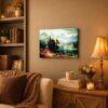 C2410C-3-11x14-1 Sierra Nevada Bierstadt canvas wall art displayed in a living room
