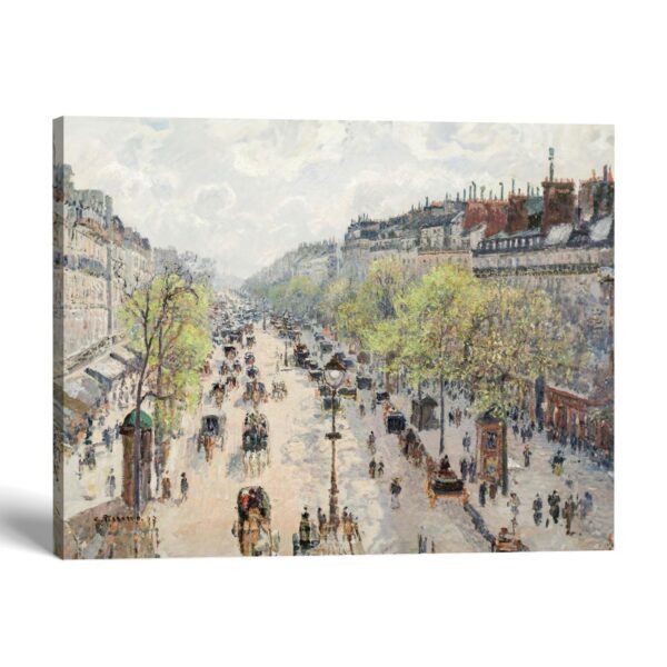 Boulevard Montmartre, Spring canvas print by Pissarro - Crossroads Home Decor