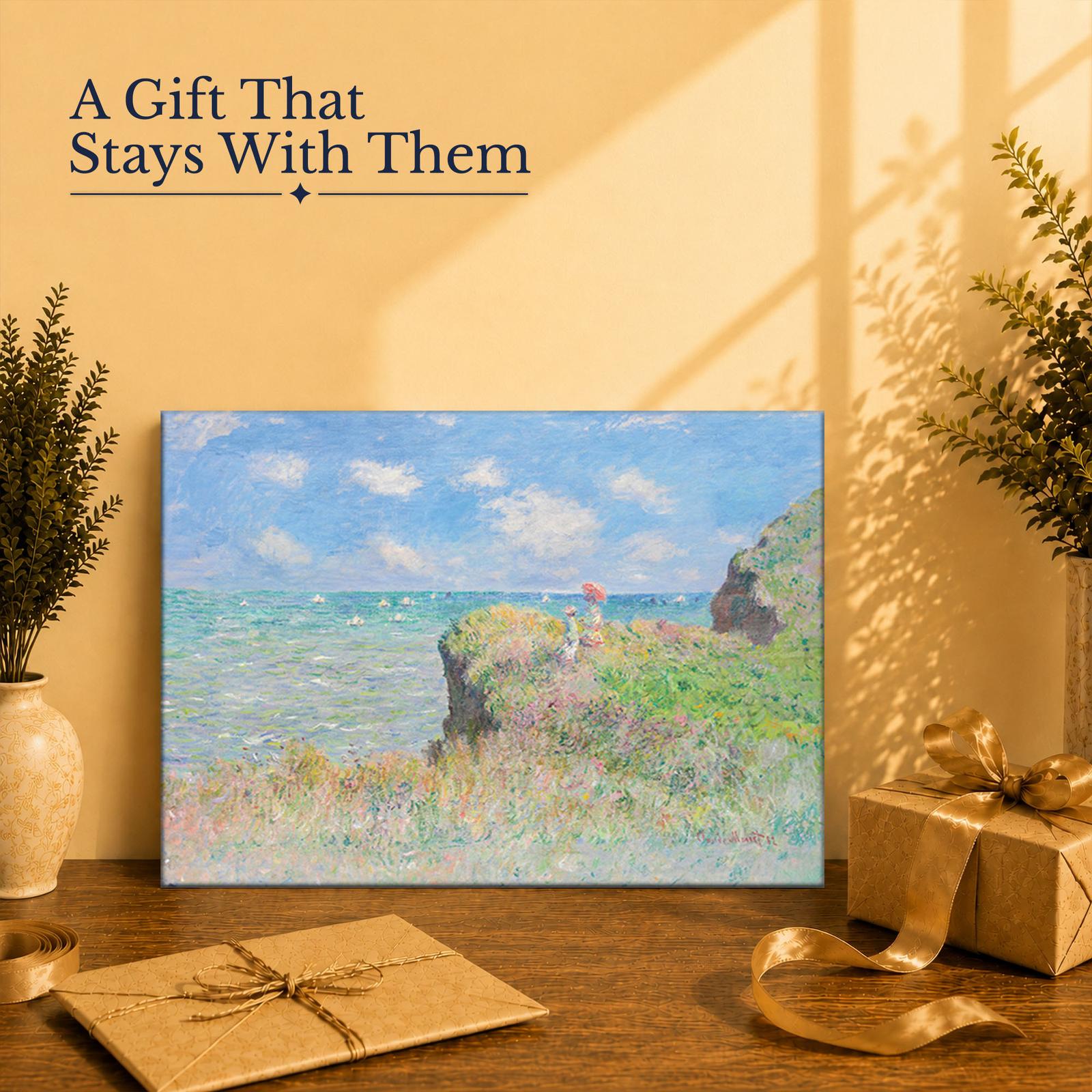 C2413C-2-11x14-1 The Cliff Walk at Pourville gift - canvas print for Monet and Impressionism collectors