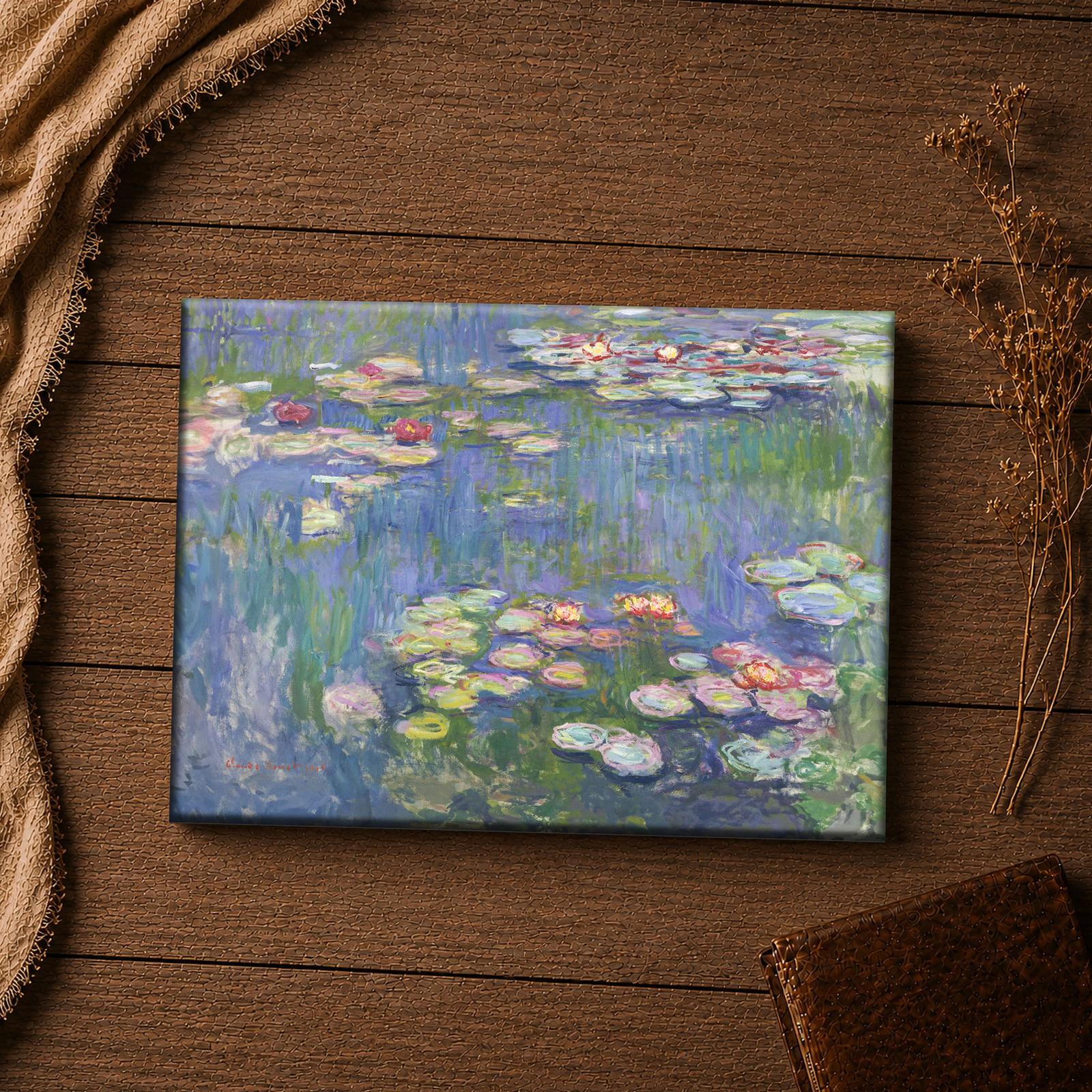 Close-up of Claude Monet's 1916 brushwork on gallery canvas