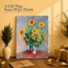 Bouquet of Sunflowers canvas print - gift for Impressionist art lovers and Monet collectors