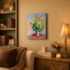 Monet Bouquet of Sunflowers canvas wall art displayed in a kitchen