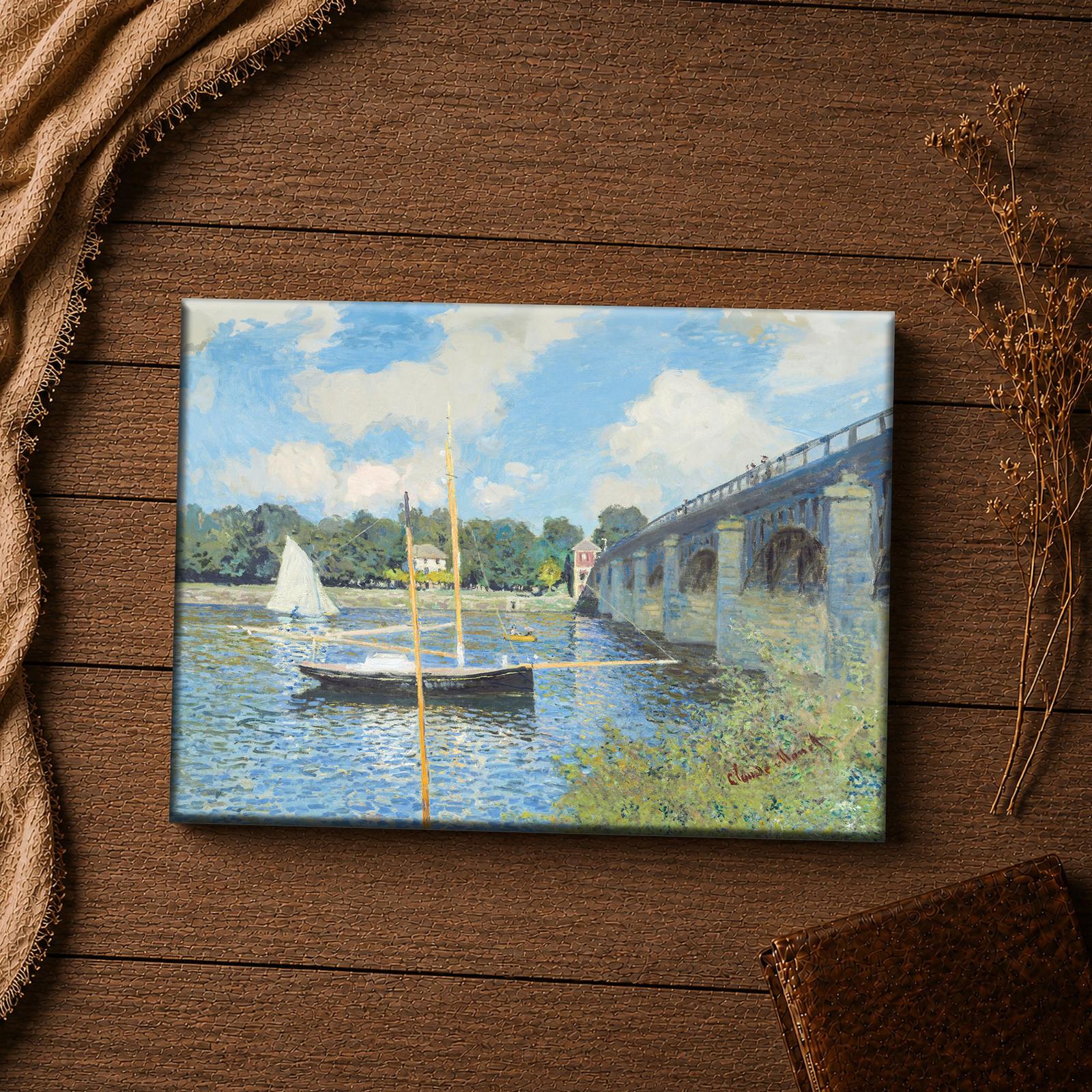 Close-up of Claude Monet's 1874 brushwork on gallery canvas