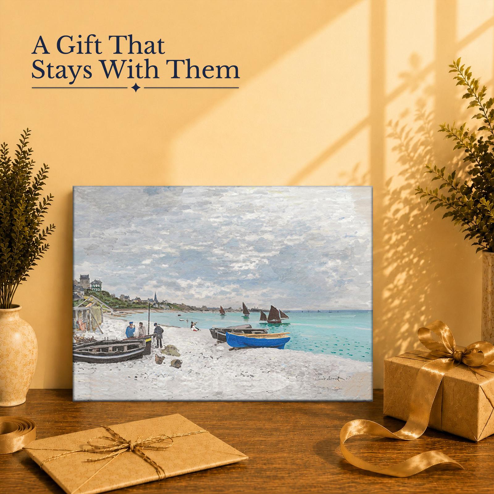 The Beach at Sainte-Adresse canvas print - gift for Impressionist art lovers and Monet collectors