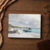 The Beach at Sainte-Adresse canvas print - close-up of Monet's 1867 brushwork