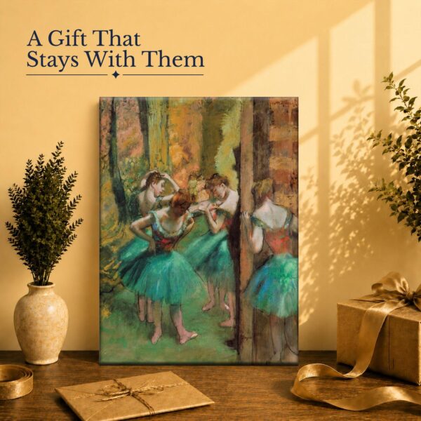 Dancers, Pink and Green gift - canvas print for a ballet dancer or Degas art lover