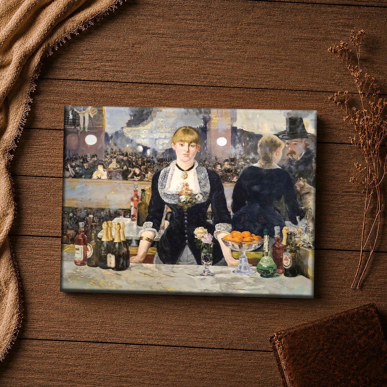 A Bar at the Folies-Bergere canvas print close-up - Édouard Manet barmaid detail