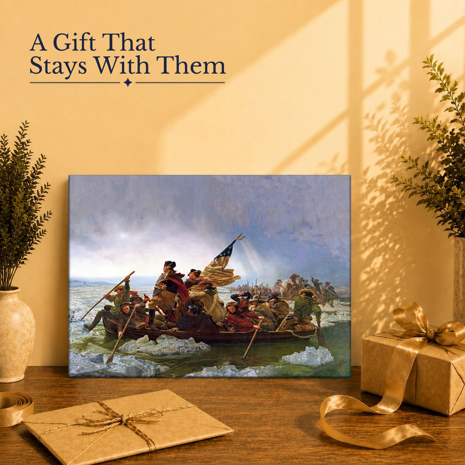 Washington Crossing the Delaware gift - canvas print for a history buff or veteran