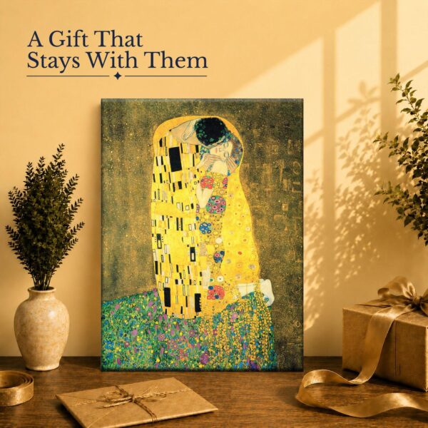 The Kiss gift - canvas print for art lovers and newlyweds