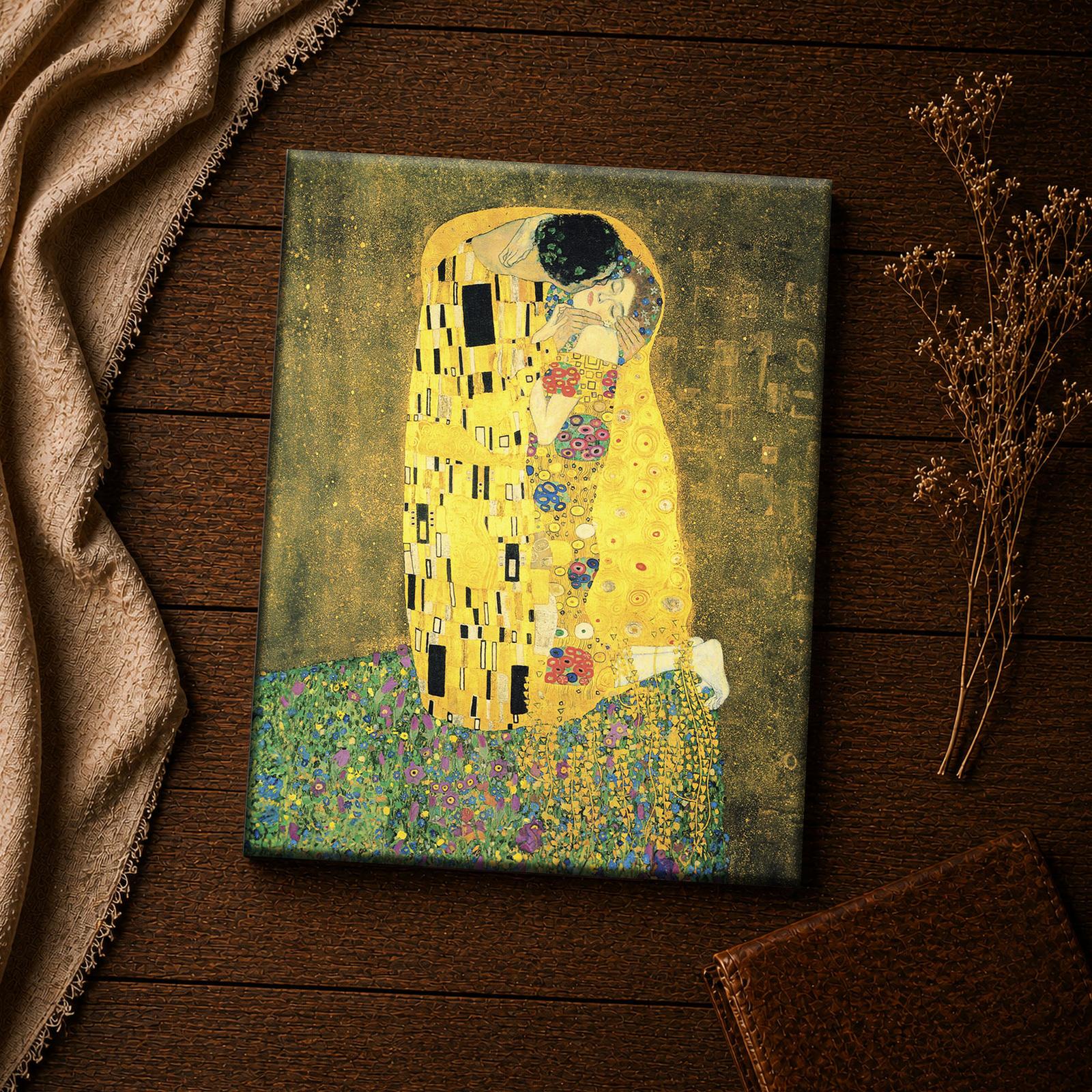 The Kiss canvas print - Klimt gold leaf detail inspirational wall art