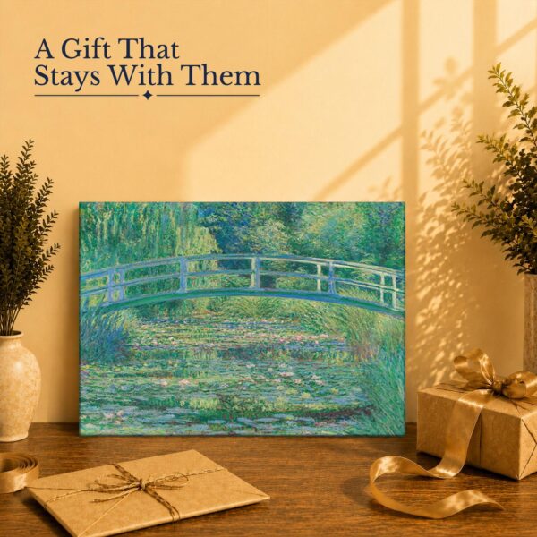 Monet Japanese footbridge gift - canvas print for Impressionism and garden lovers