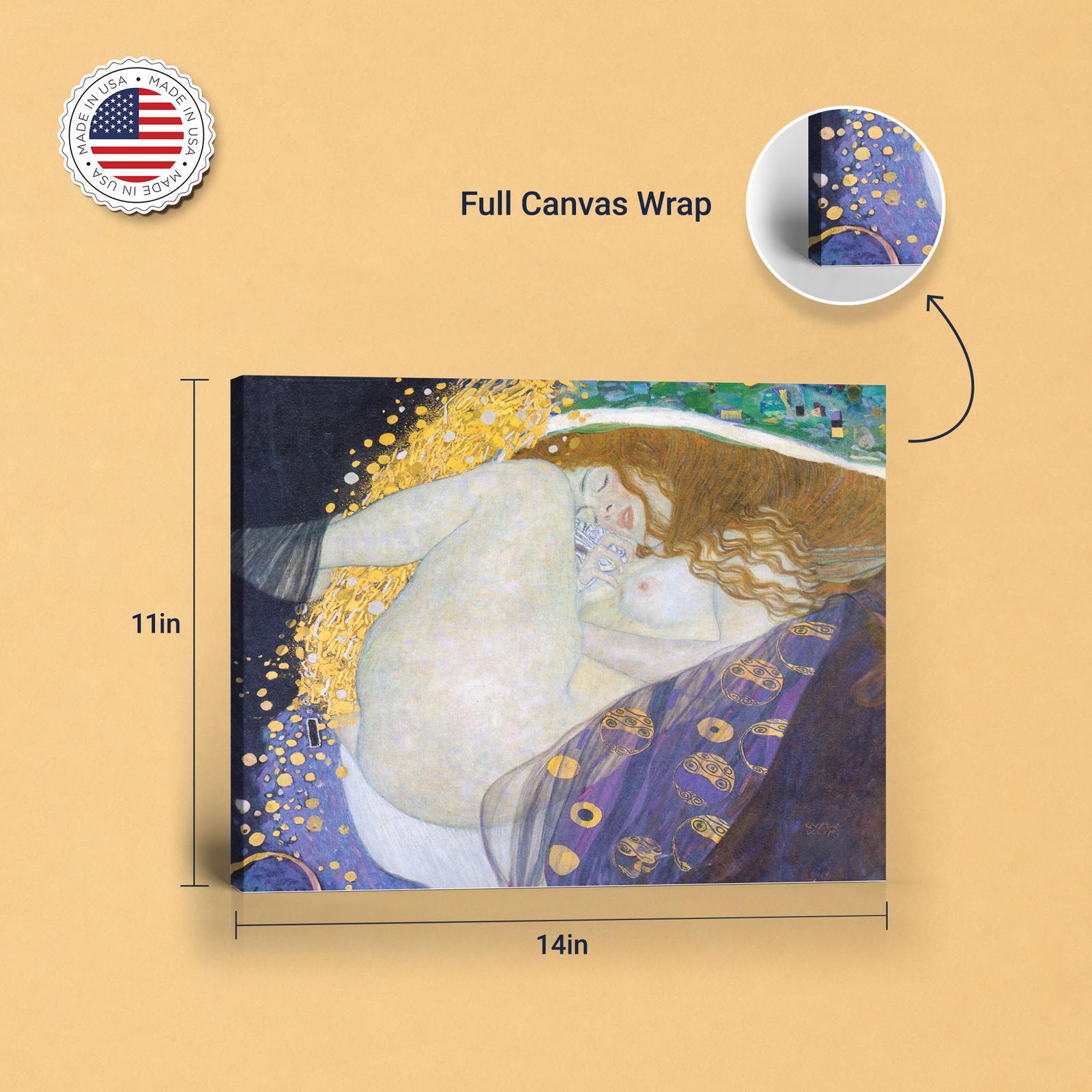 Danae by Gustav Klimt - gallery-wrapped and floating frame canvas styles