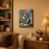 Napoleon Crossing the Alps canvas wall art displayed in a home office