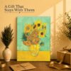 Twelve Sunflowers gift - canvas print for Van Gogh and flower lovers